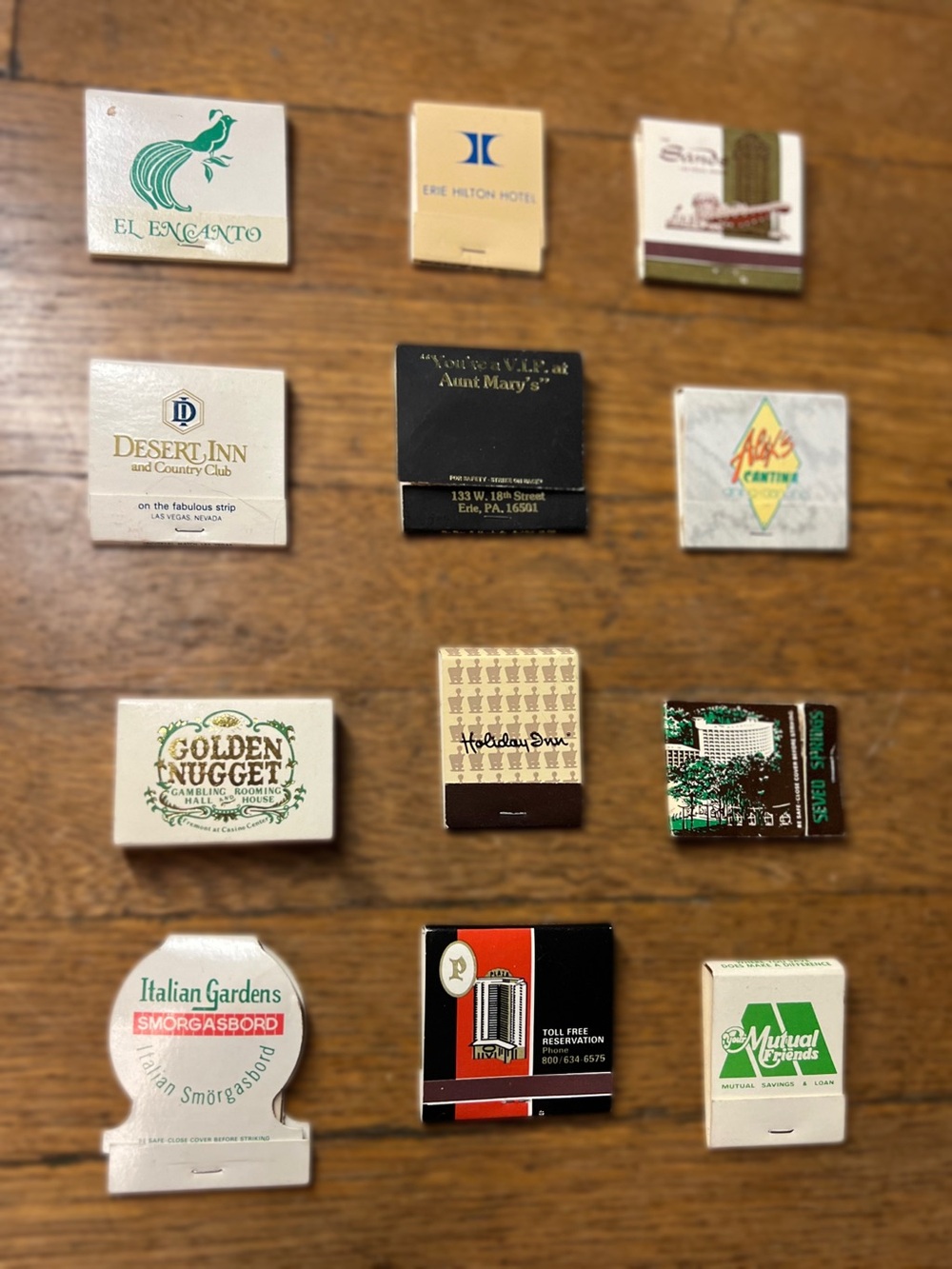 Assorted Vintage Matchbook Set by Various Brands - Brown